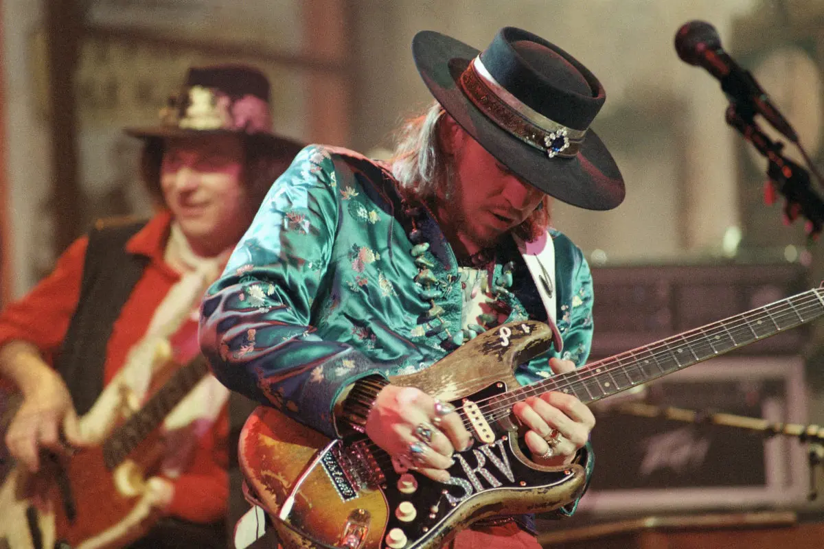 Stevie Ray Vaughan performing, 1986